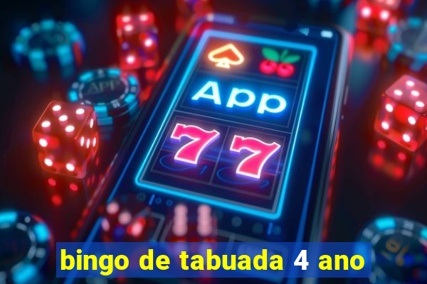 bingo de tabuada 4 ano